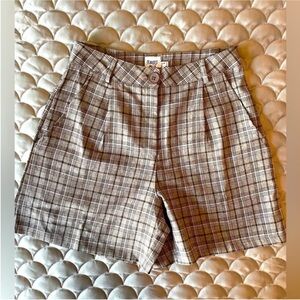 Princess Polly Plaid Tan Shorts